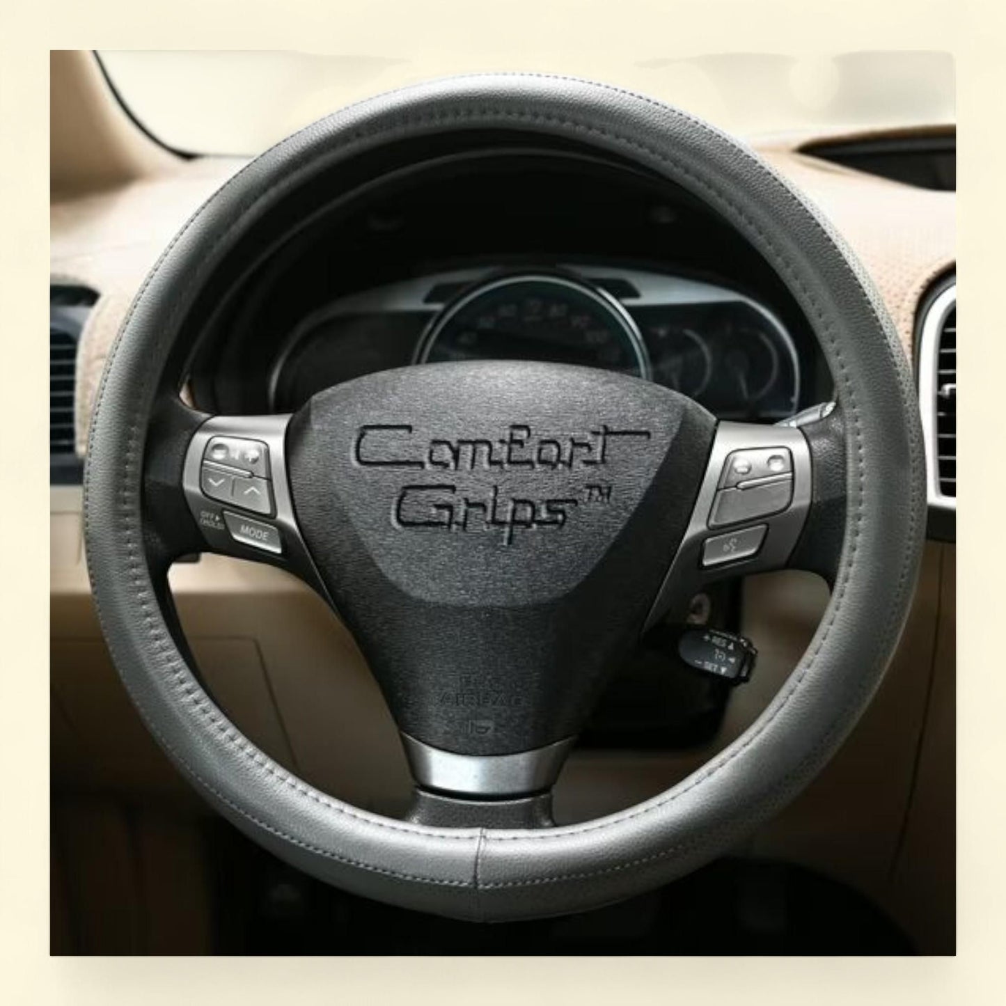 Comfort Grips Steering Wheel Cover, Sport Grip Medium (14.5 - 15.4), Grey