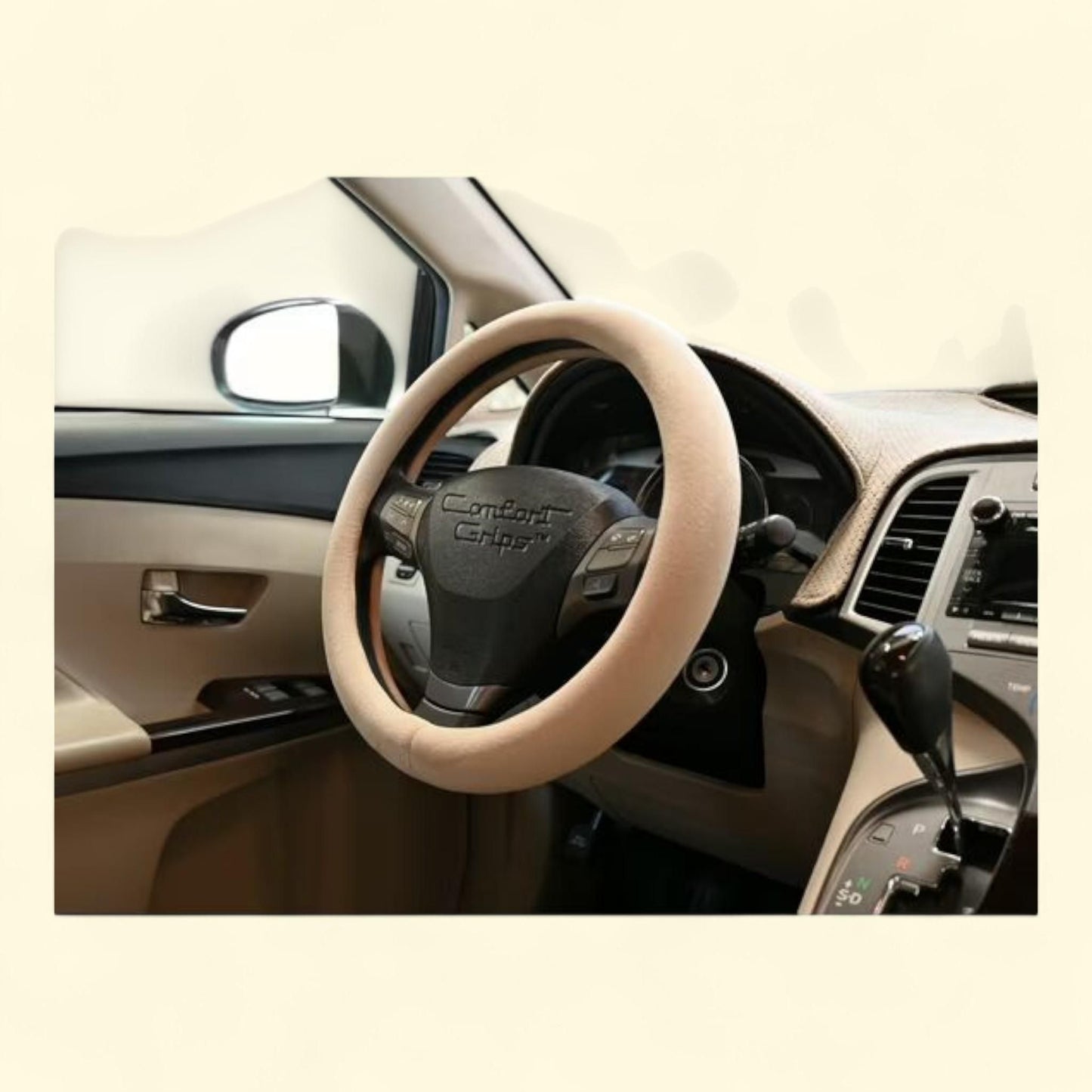 Comfort Grips Steering Wheel Cover, Ultra Plush Small (13.5 - 14.4) Tan