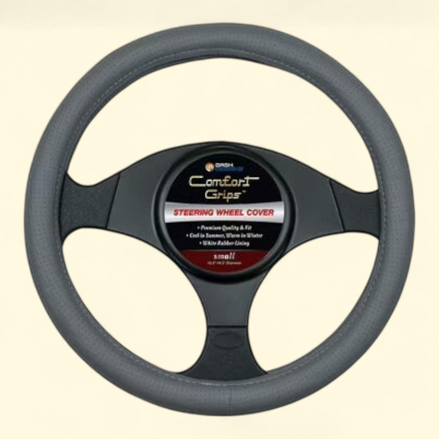 Comfort Grips Steering Wheel Cover, Sedona Grip Small (13.5 - 14.4), Grey, 1 count