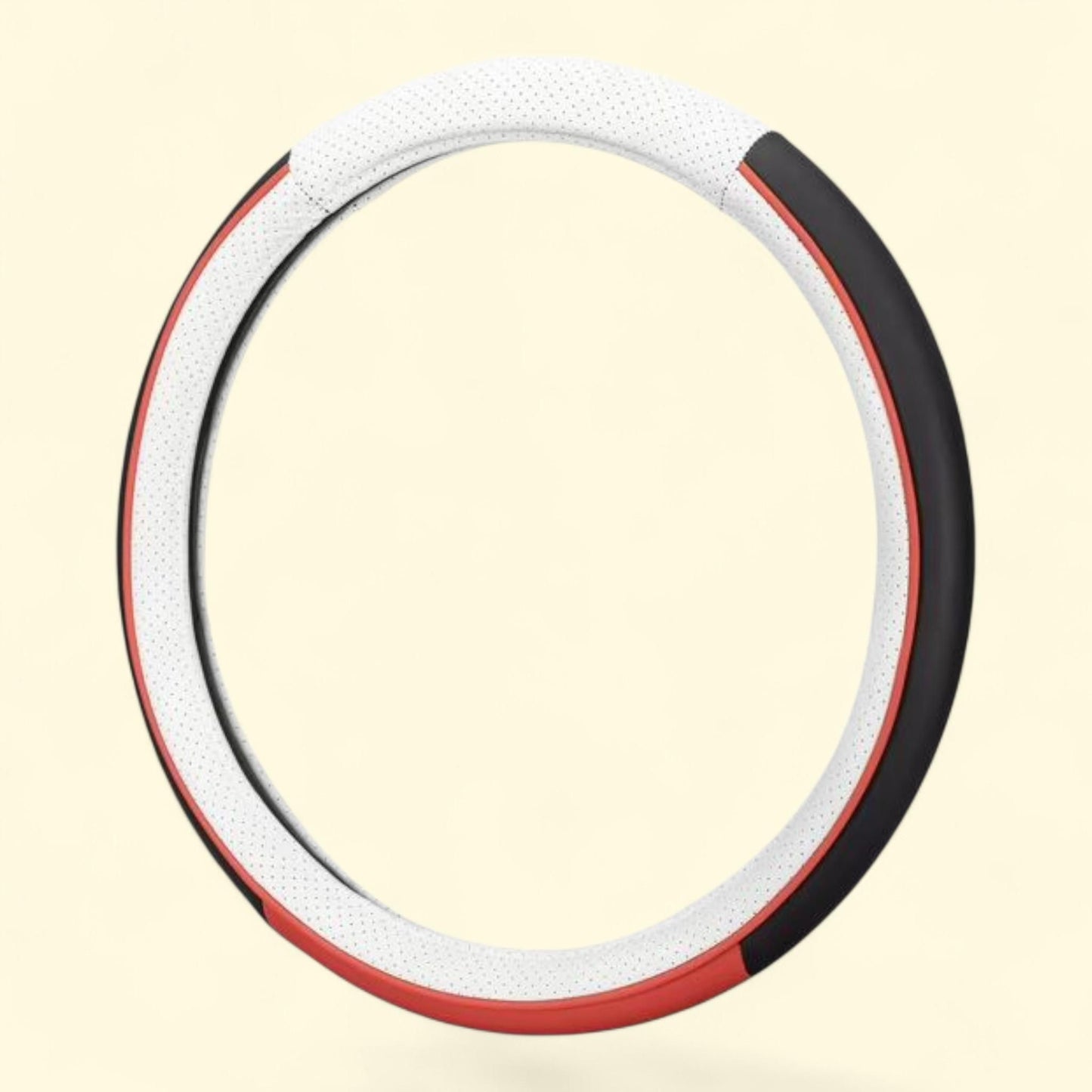 Auto Drive Steering Wheel Cover, Sport Red Faux Leather, Universal, 1 count