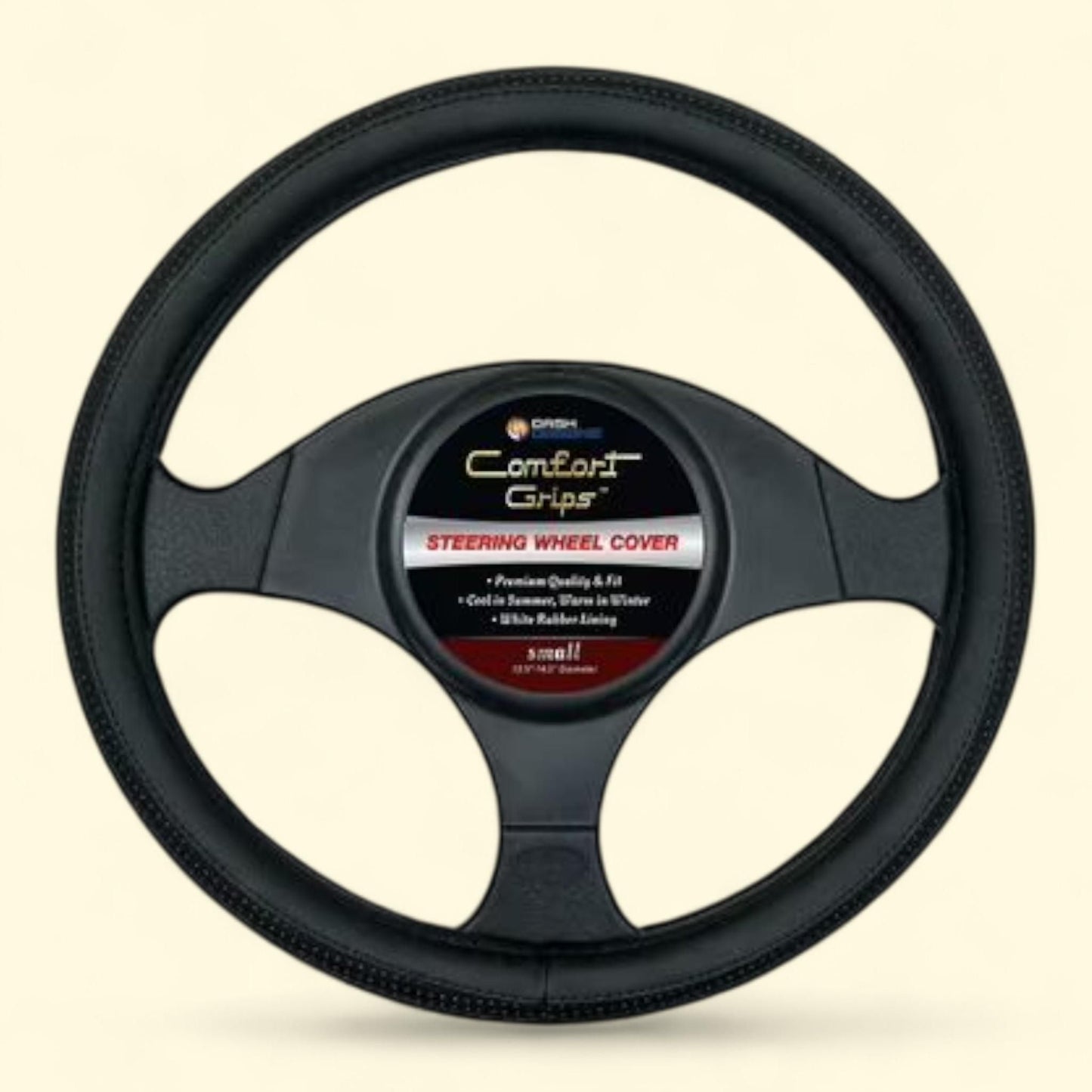 Comfort Grips Steering Wheel Cover, Sport Grip Small (13.5 - 14.4), Black