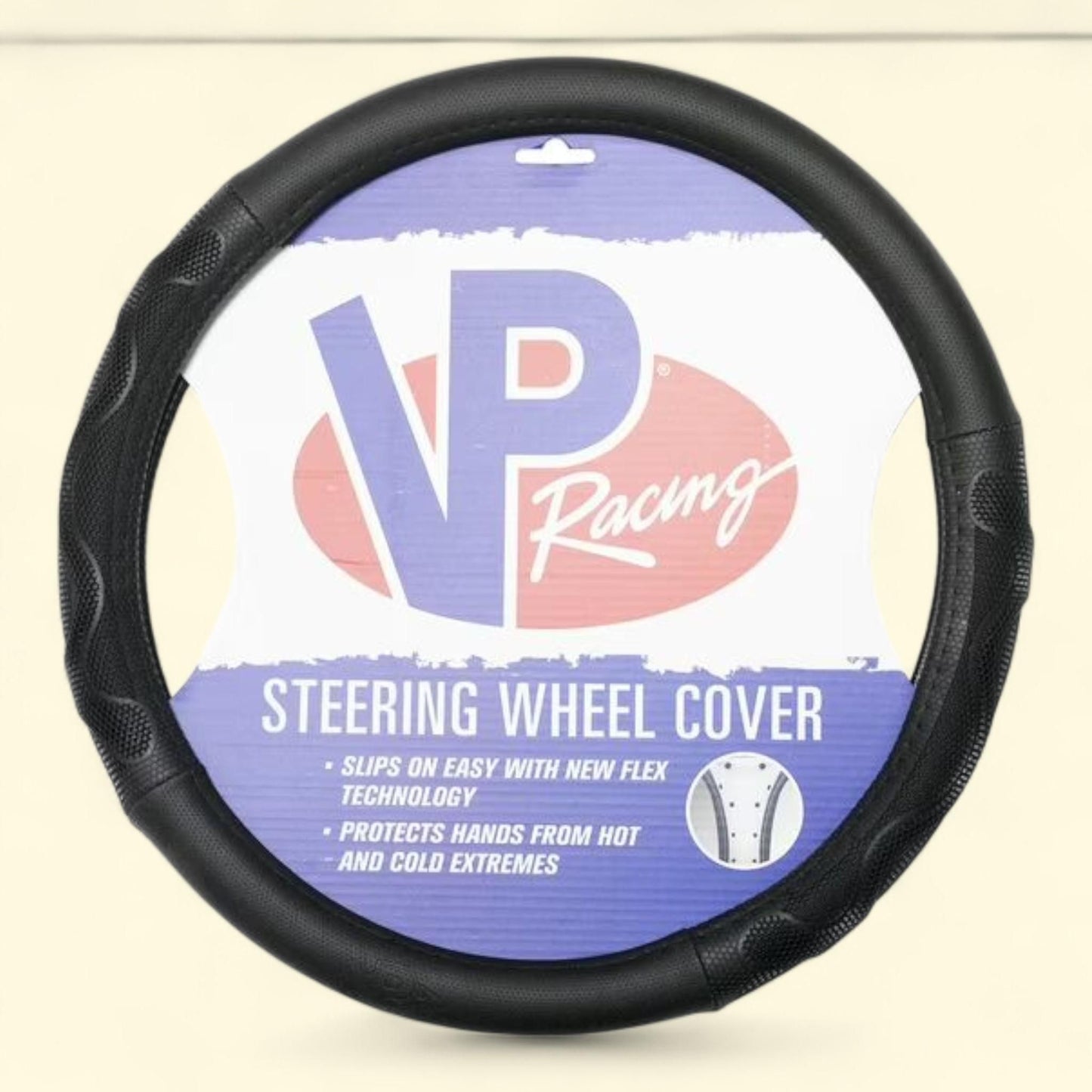 VP Racing Steering Wheel Cover, Honeycomb Grip, Black/Black, 1 count