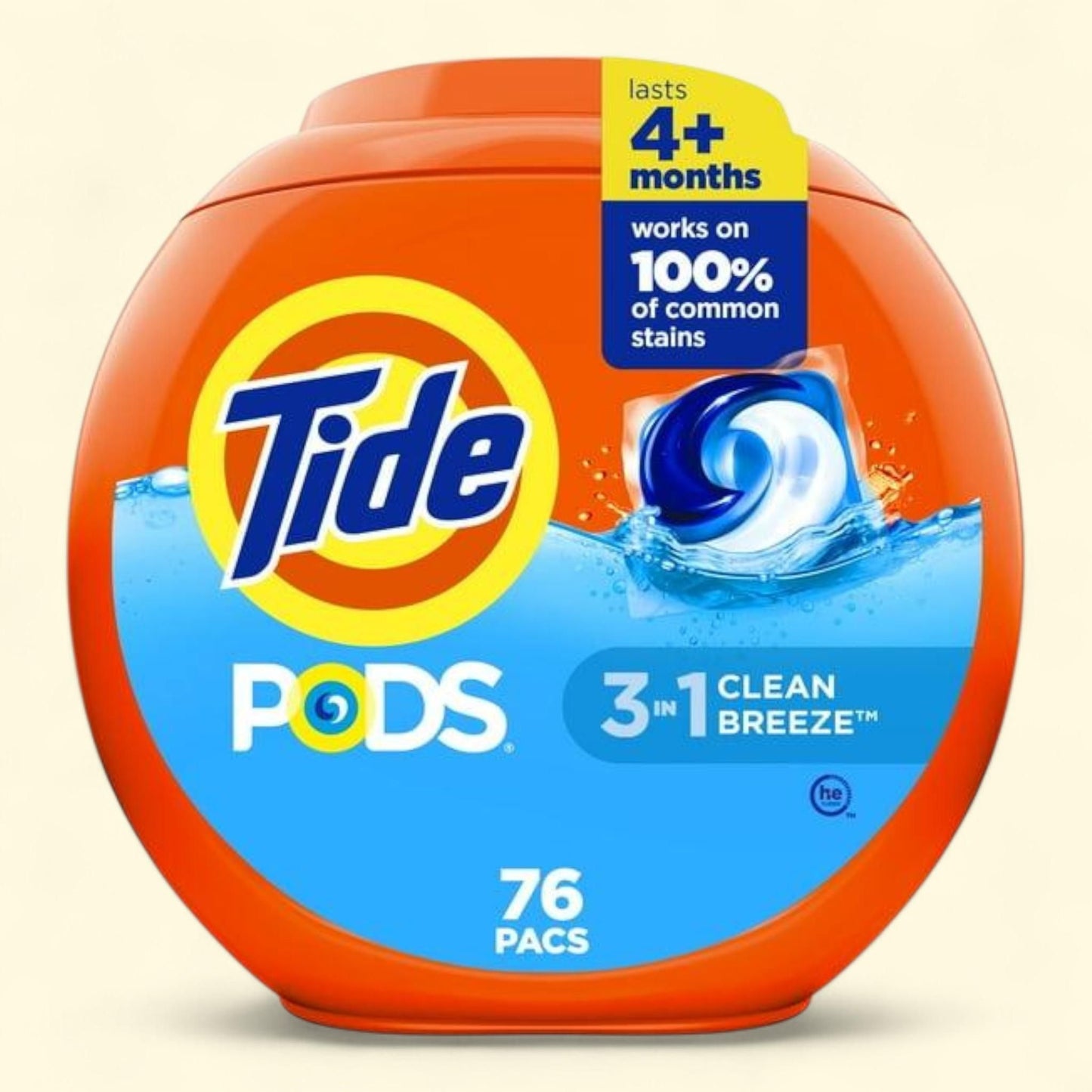 Tide PODS Laundry Detergent Pacs, Clean Breeze Scent, 76 Count