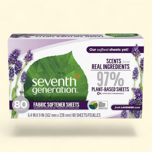 Seventh Generation Fabric Softener Dryer Sheets, Fresh Lavender, 80 Count