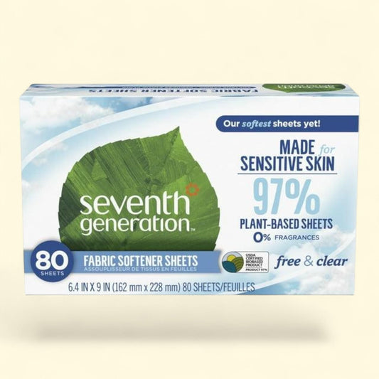Seventh Generation Fabric Softener Dryer Sheets, 80 Count