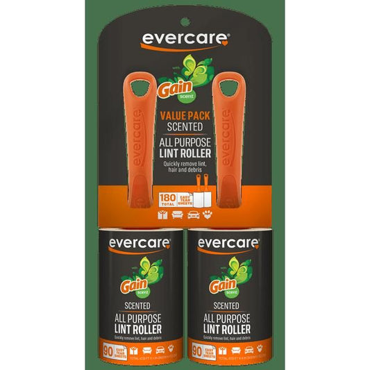 Evercare Lint Roller, Gain Scented, 90-Layer, 2-Pack