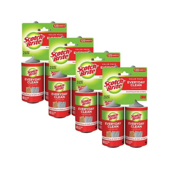 Scotch-Brite Lint Roller, 8 Count, 60 Sheets