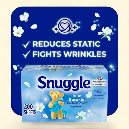 Snuggle Fabric Softener Sheets, Blue Sparkle, 200 Count