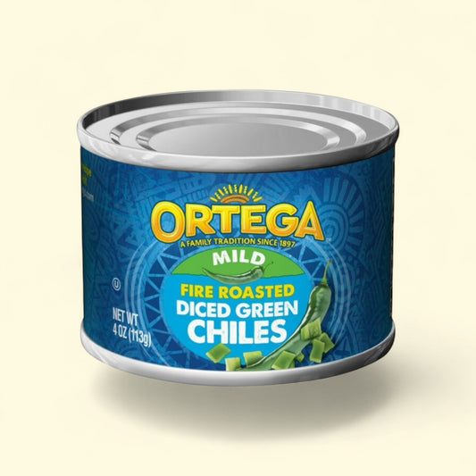 Ortega Fire Roasted Mild Diced Green Chiles, 4 oz — authentic US product shipped worldwide by Treatspree