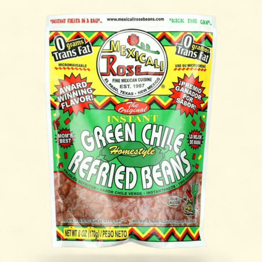Mexicali Rose Green Chili Refried Beans, Mild Spice,  Instant,  6 oz