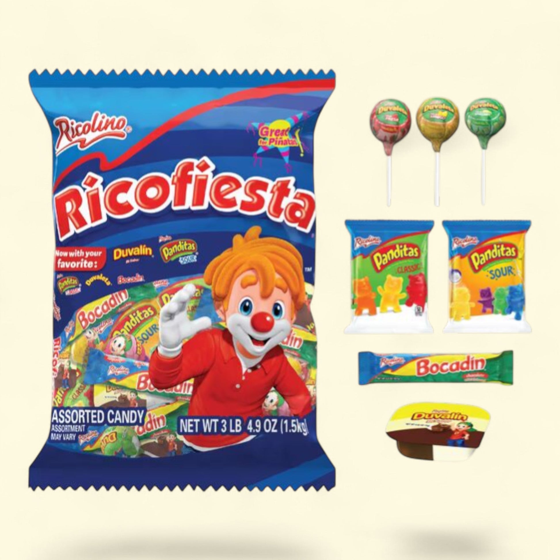 Ricolino Ricofiesta Assorted Mexican Candy, 3.3 lb