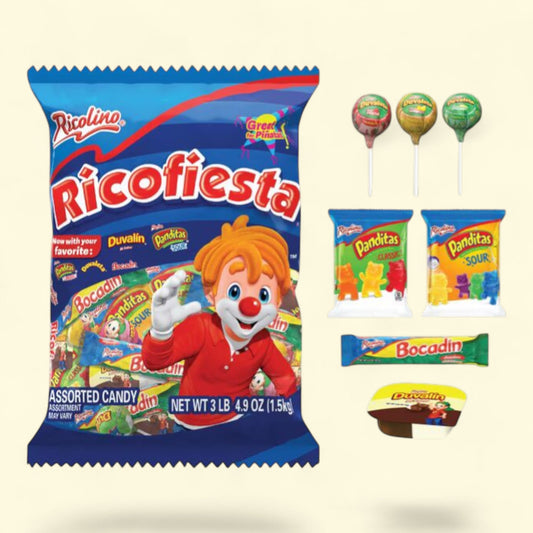 Ricolino Ricofiesta Assorted Mexican Candy, 3.3 lb