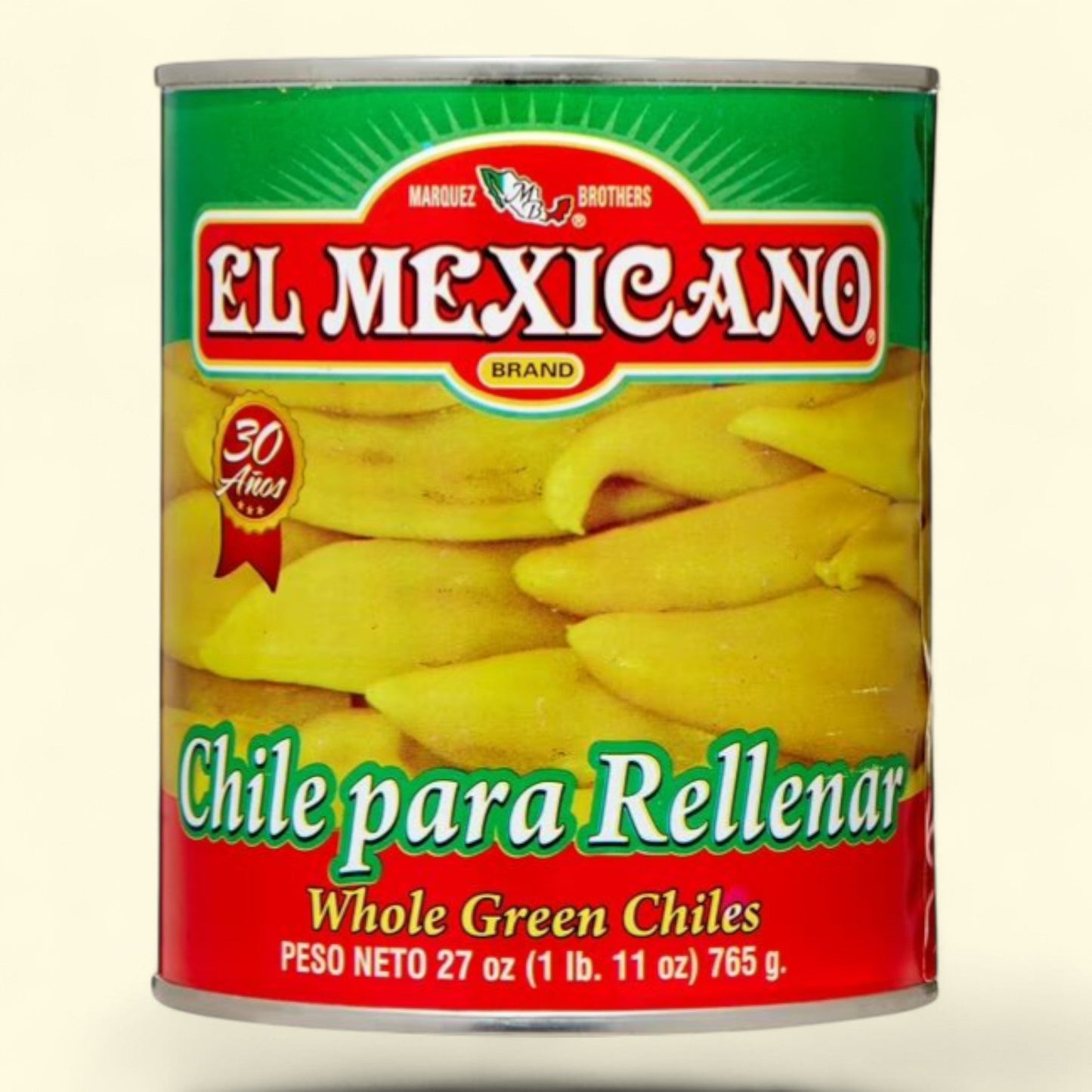 El Mexicano Whole Green Chiles, 27 oz Can