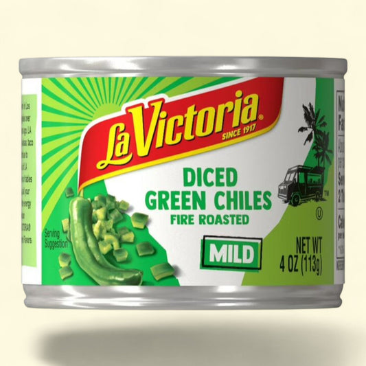 LA VICTORIA Fire Roasted Diced Green Chiles, Mild, 4 oz