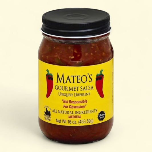 Mateo's Gourmet All Natural Salsa, Medium Heat, 16oz Jar