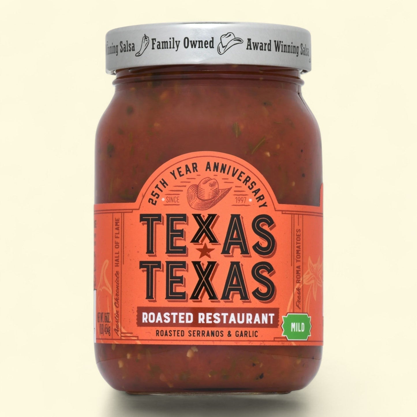 Texas Texas Roasted Restaurant Style Mild Salsa, 16 oz Jar