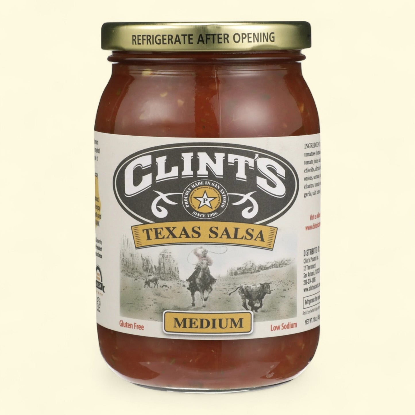 Clint's Salsa Medium Mexican, 16 oz