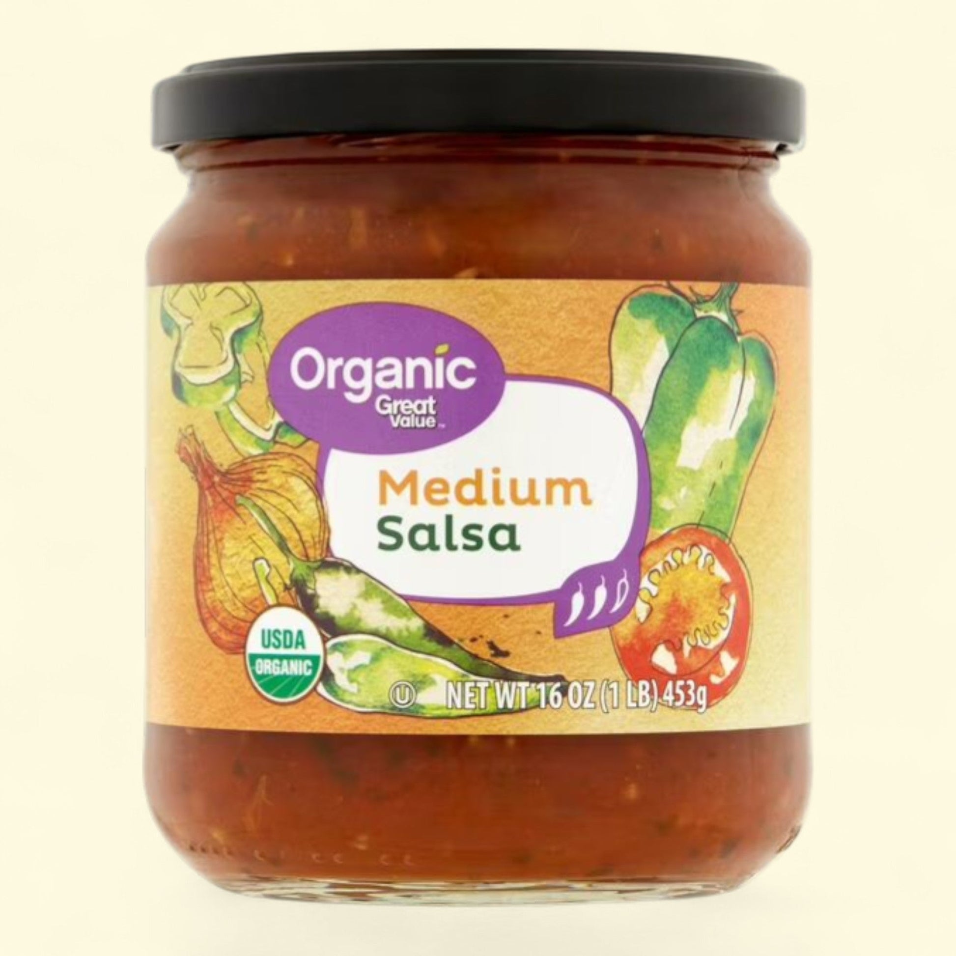 Great Value Organic Medium Salsa, 16 oz — authentic US product shipped worldwide by Treatspree