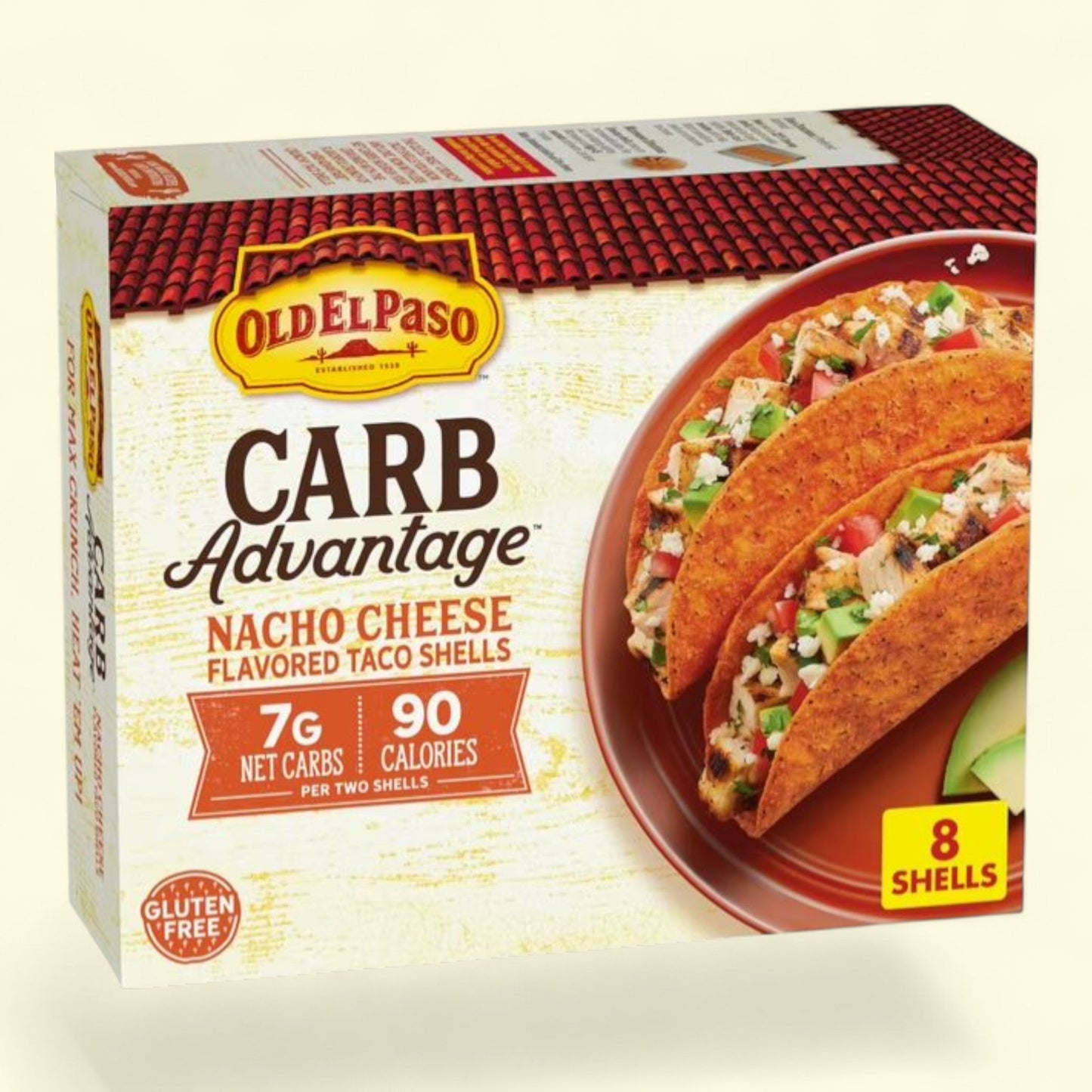 Old El Paso Crunchy Taco Shells, Nacho Cheese Flavored, 8 Count, 3.95 oz