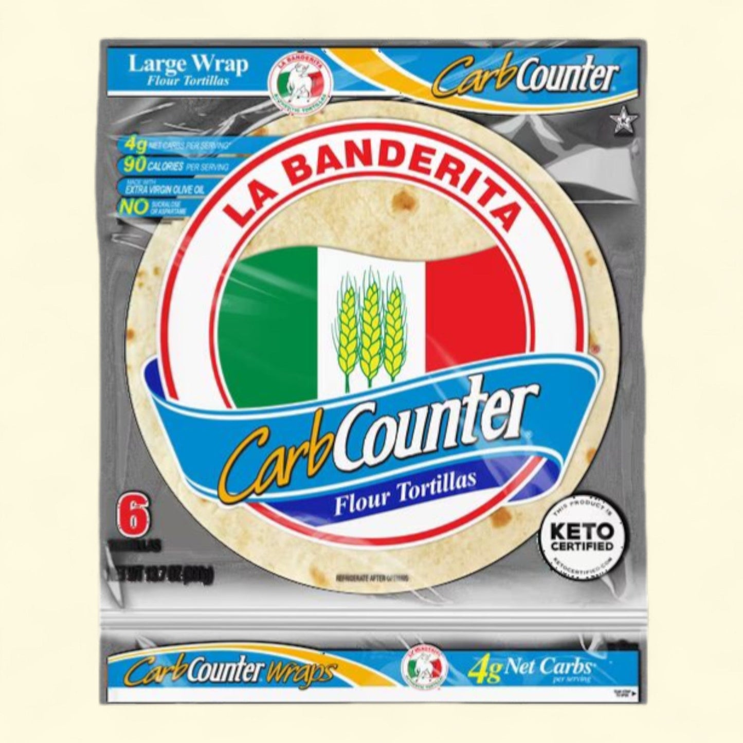 La Banderita Carb Counter Soft Flour Tortillas, 13.7 oz, 6 Count