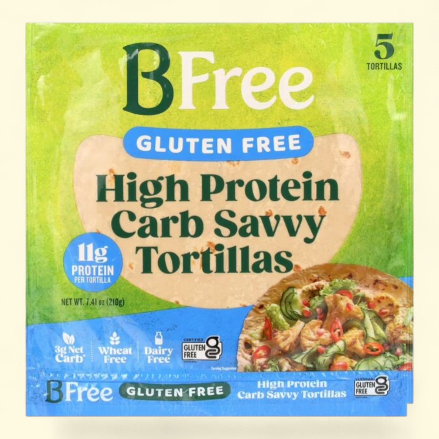 BFree Foods Tortilla Wraps, 7.4oz, 5 Count