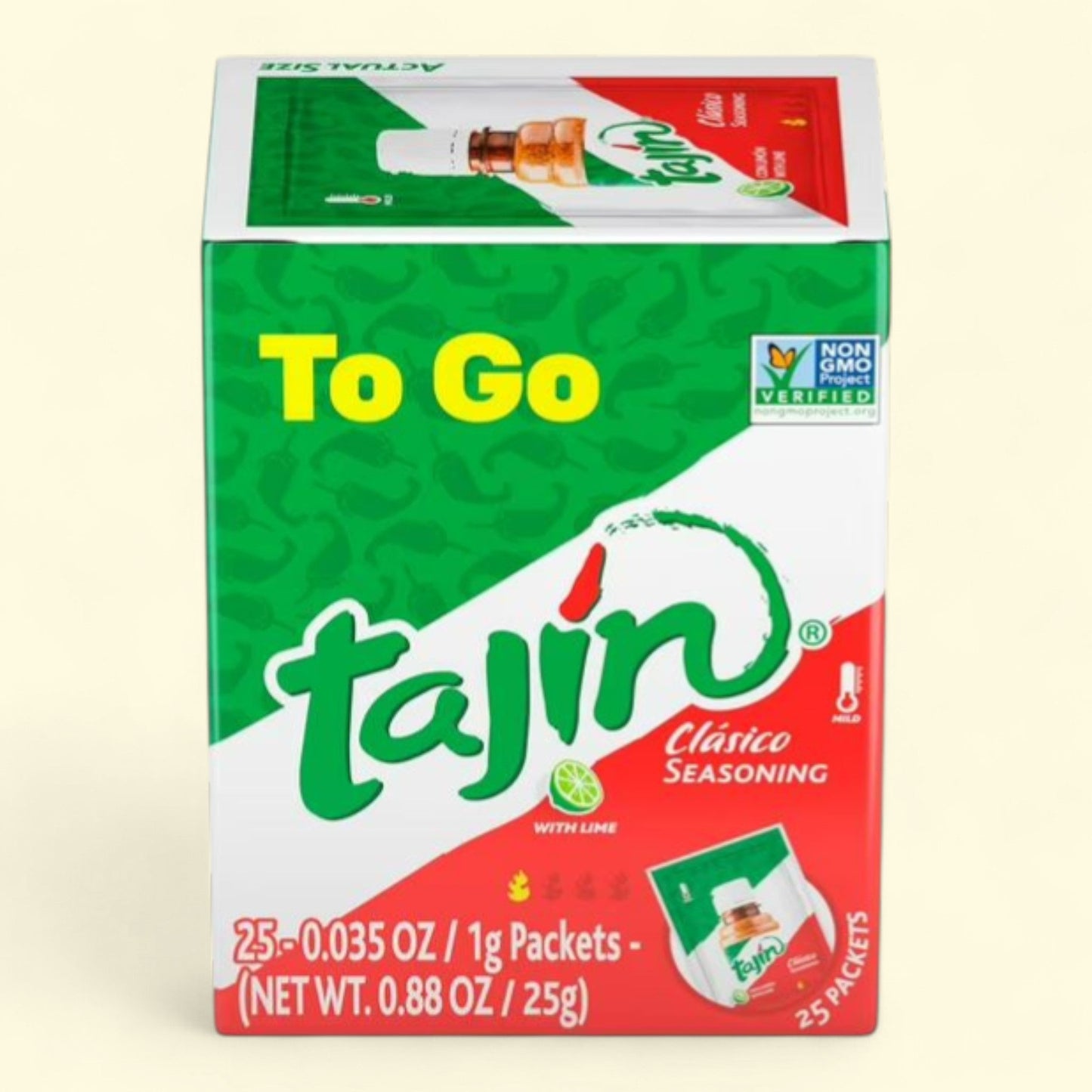 Tajín Clásico Seasoning, Mexican Chili Lime Seasoning To-Go Packets, 0.035 oz, 25 Pack