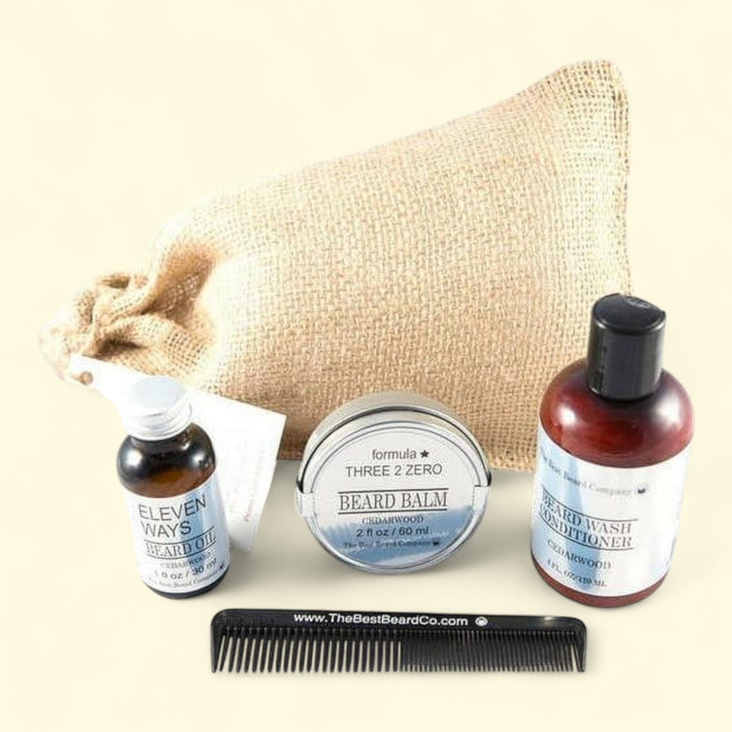 Kit de voyage de soins haut de gamme au bois de cèdre de The Best Beard Company, 5 pièces