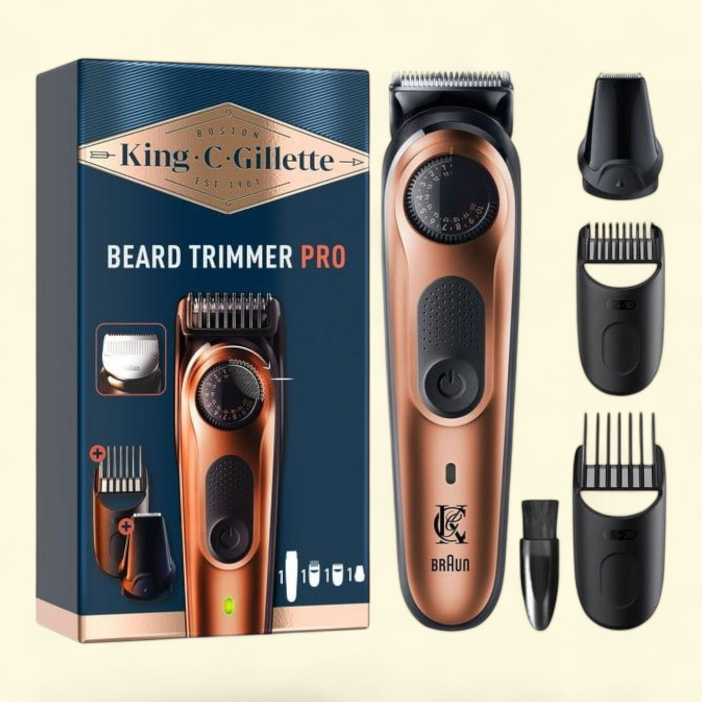 King C. Gillette Beard Trimmer PRO, 5-piece set