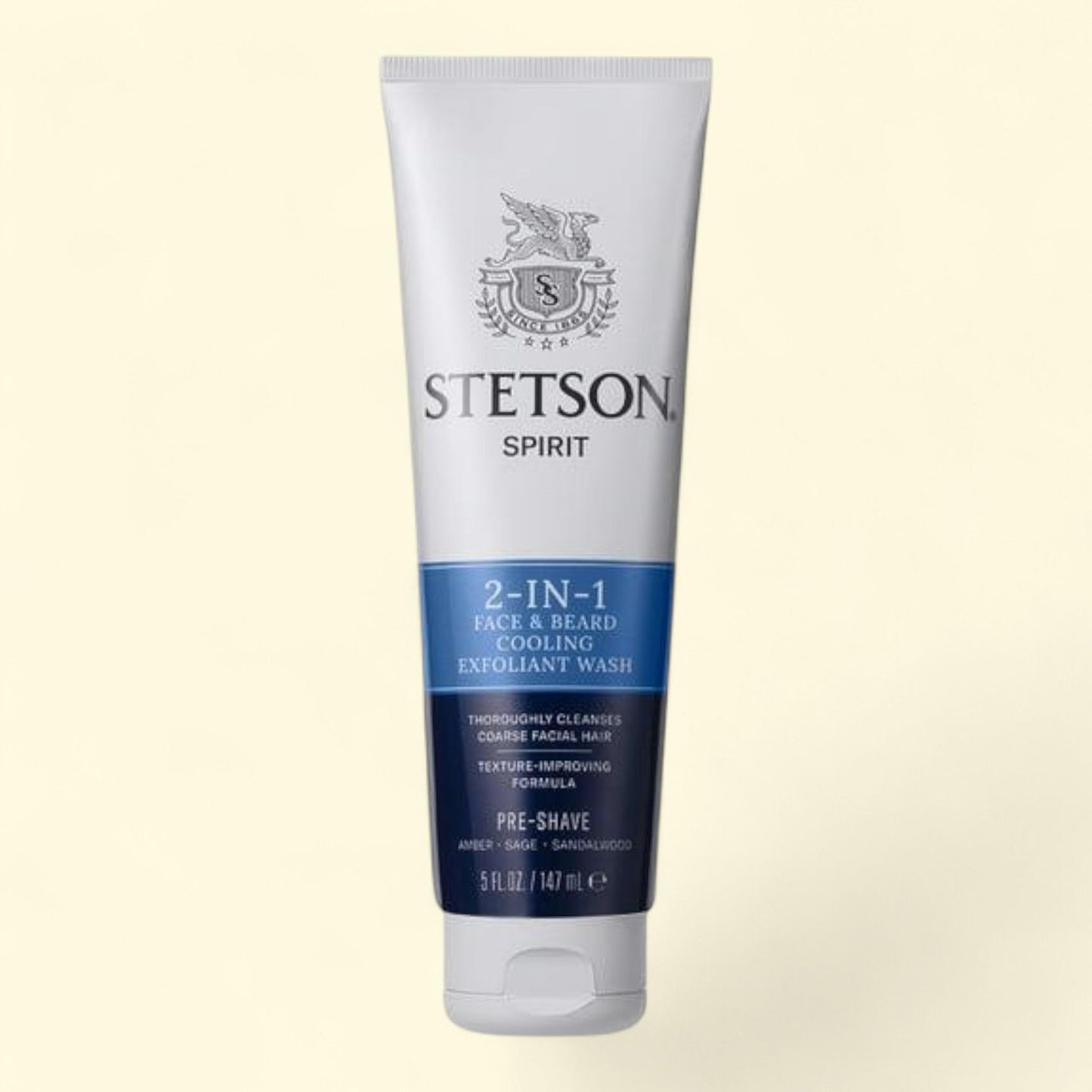 Gel nettoyant rafraîchissant exfoliant pour le visage et la barbe Stetson Spirit, 150 ml