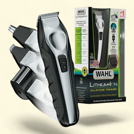Wahl Beard Trimmer, Lithium Ion All-in-One, Black/Silver, Model 9888-600, All in one pack