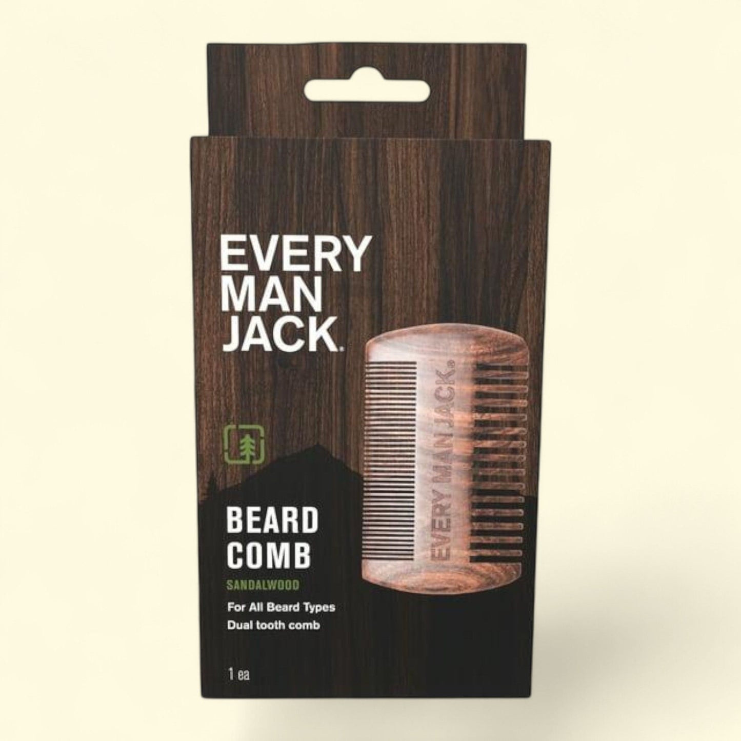 Every Man Jack Beard Comb, Ebony Wood, 1 ct