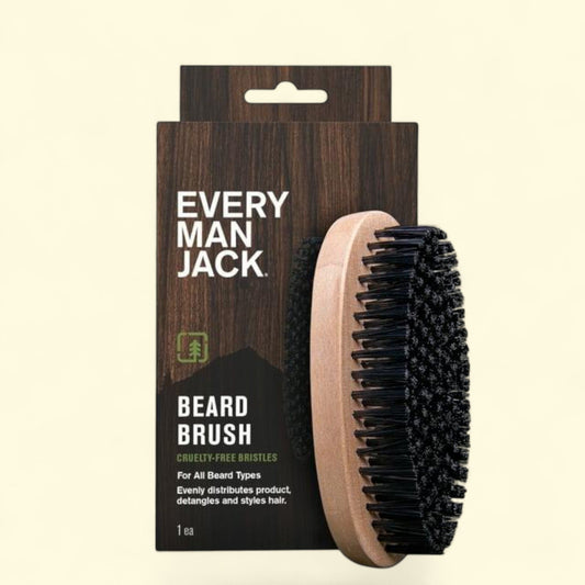Every Man Jack Men's Beard Brush, Cruelty-Free Vegan Bristles, Single unit