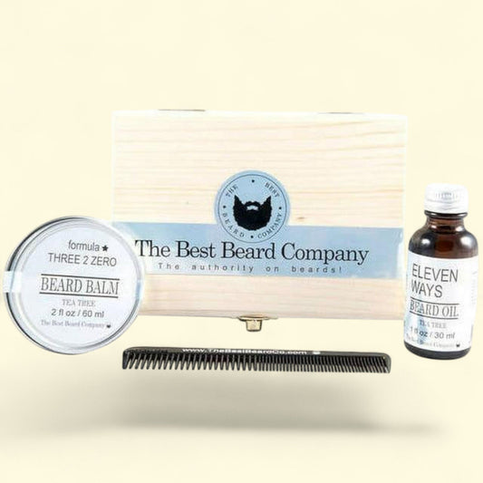 The Best Beard Company Tea Tree Grooming Kit, 4 pc