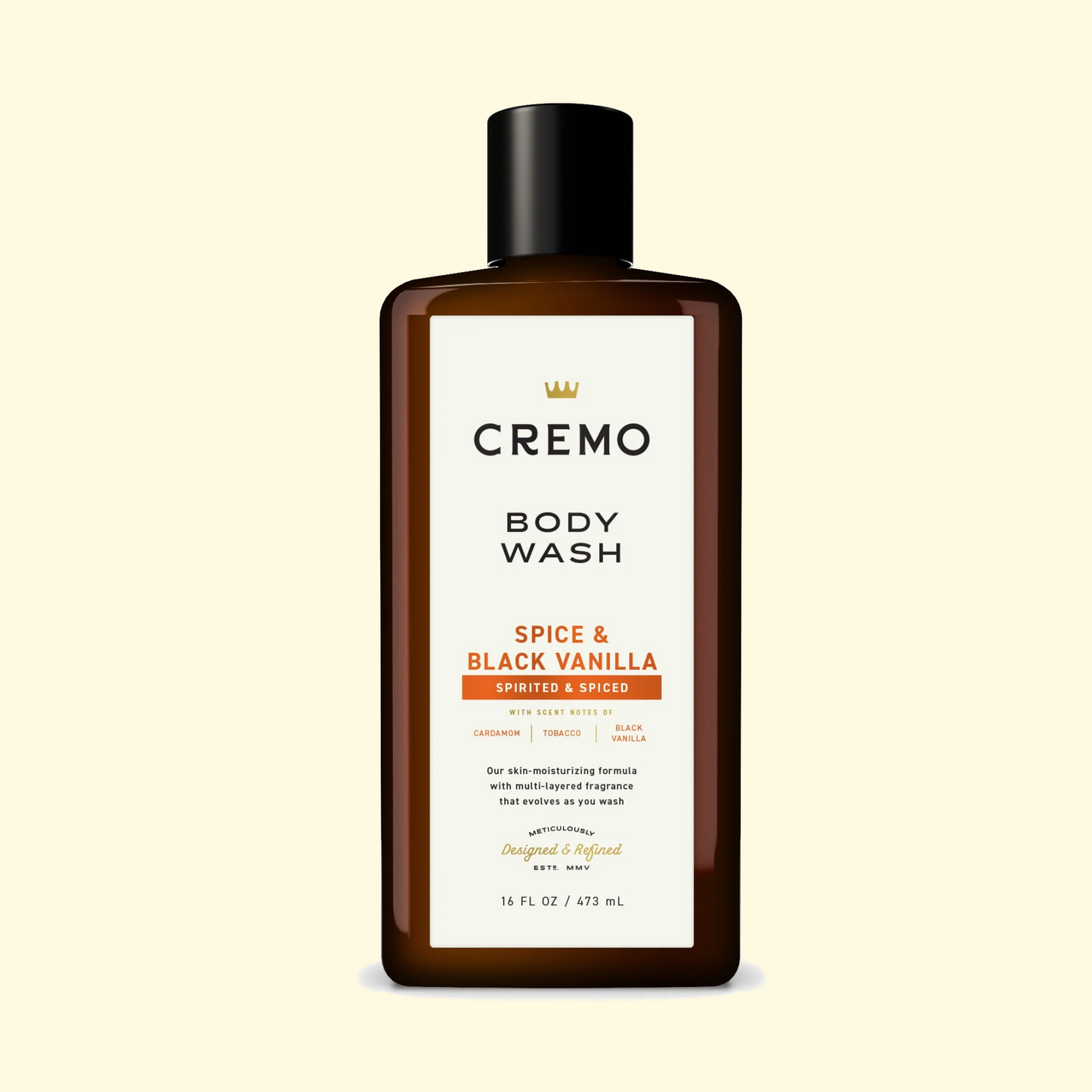 Cremo Body Wash, Spice & Black Vanilla Scent, 16 fl oz