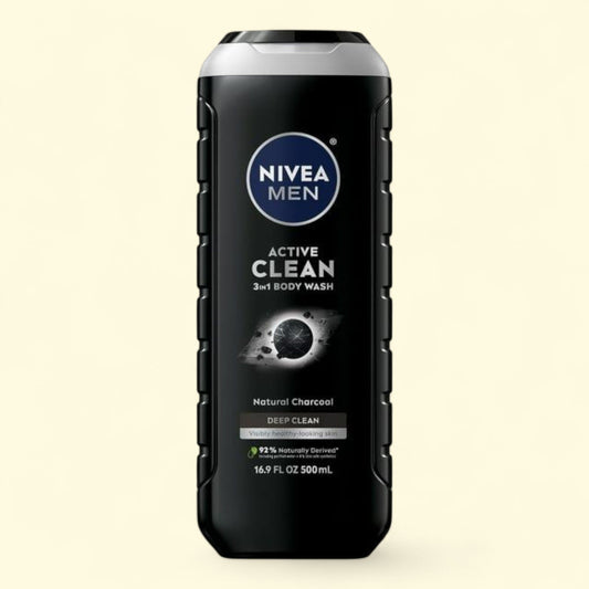 NIVEA MEN Active Clean 3-in-1 Body Wash, 16.9 fl oz