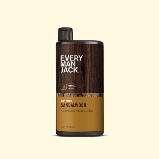Every Man Jack Men's Hydrating Body Wash, Sandalwood, 16.9 Fluid Ounces
