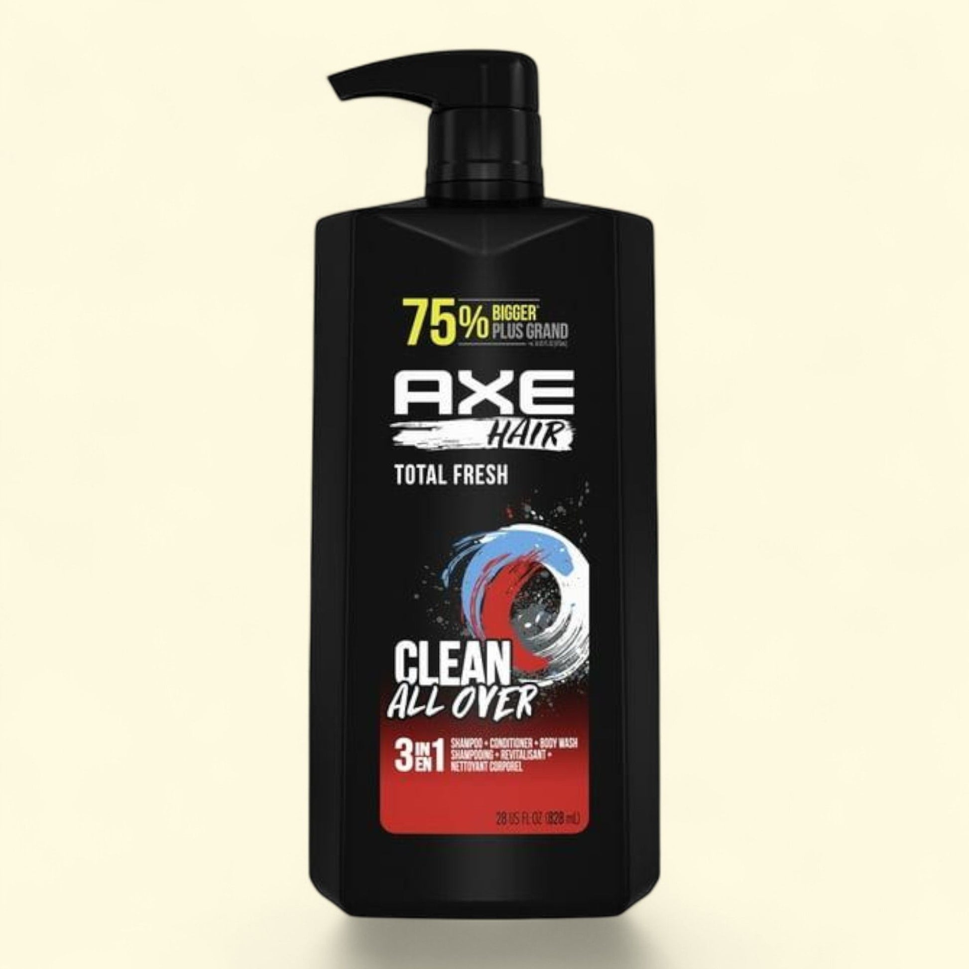 Axe Total Fresh 3-in-1 Shampoo Conditioner and Body Wash, 28 fl oz — authentic US product shipped worldwide by Treatspree