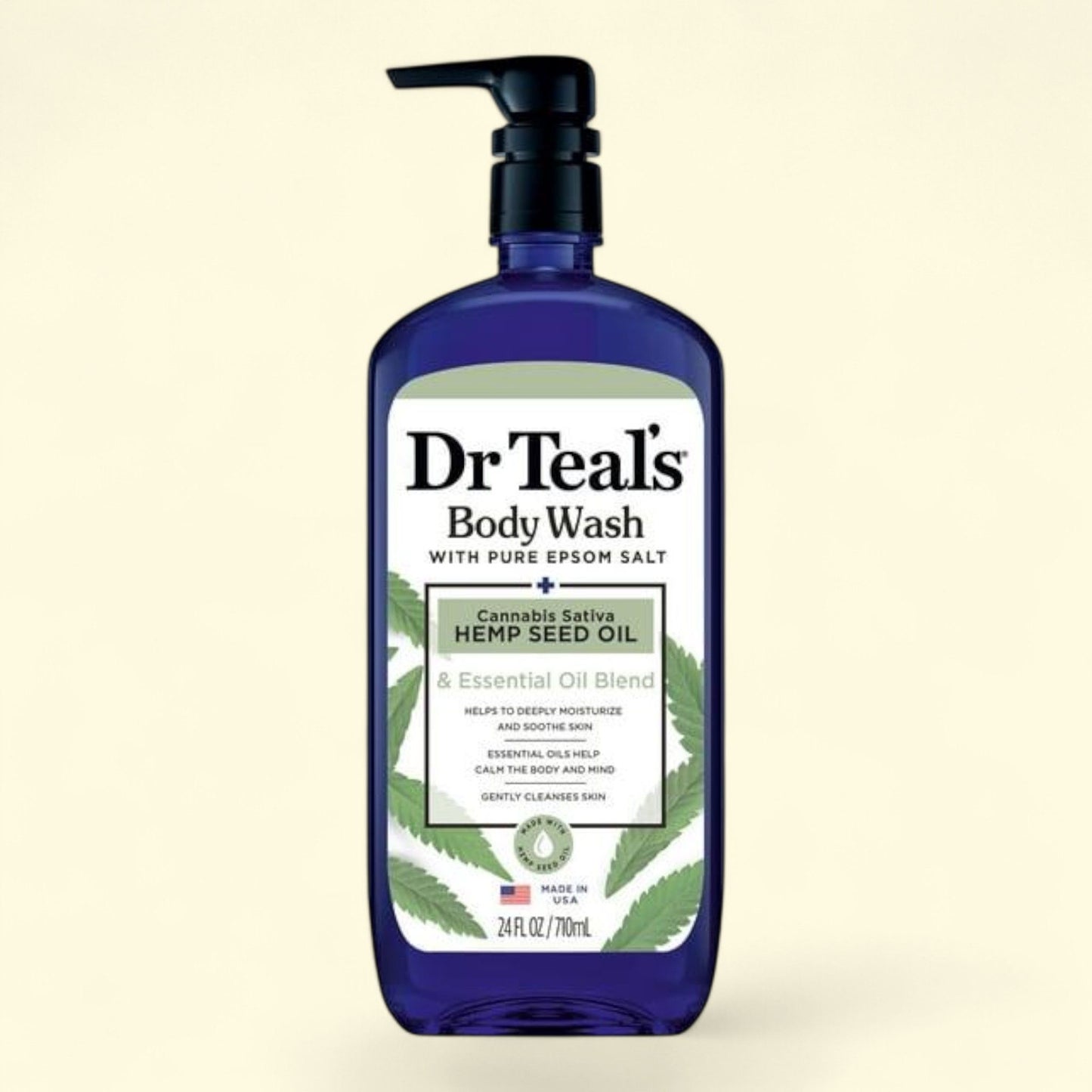 Dr Teal's Body Wash, Cannabis Sativa Hemp Seed Oil, 24 fl oz