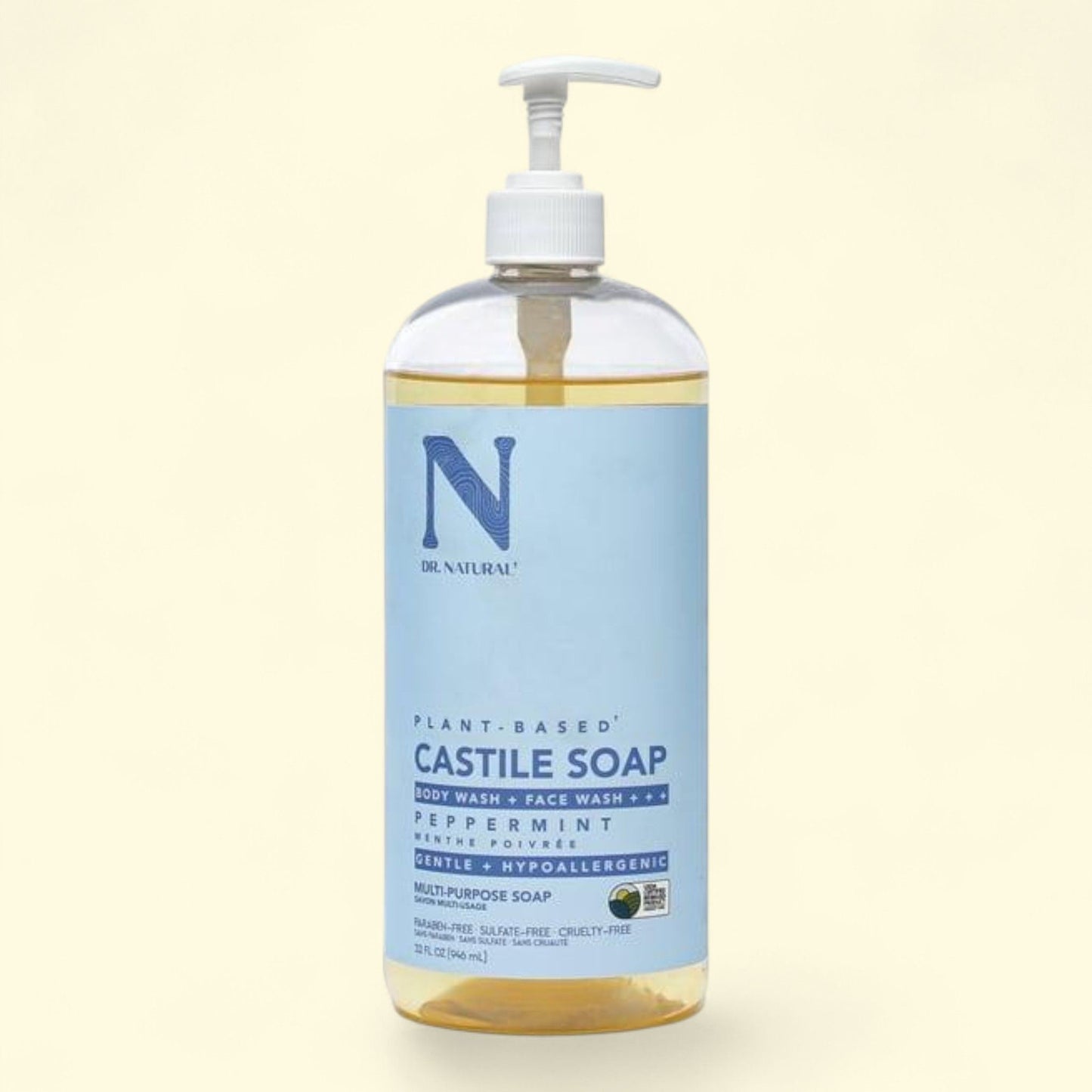 Dr. Natural Castile Shower Gels, Peppermint, 32 oz