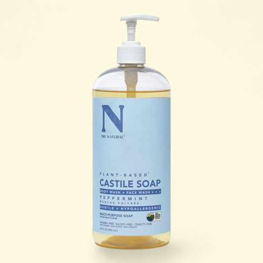 Dr. Natural Castile Shower Gels, Peppermint, 32 oz