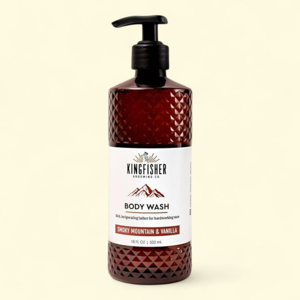 Kingfisher Co. Men's Body Wash, Smoky Mountain and Vanilla, 18 oz — authentic US product shipped worldwide by Treatspree