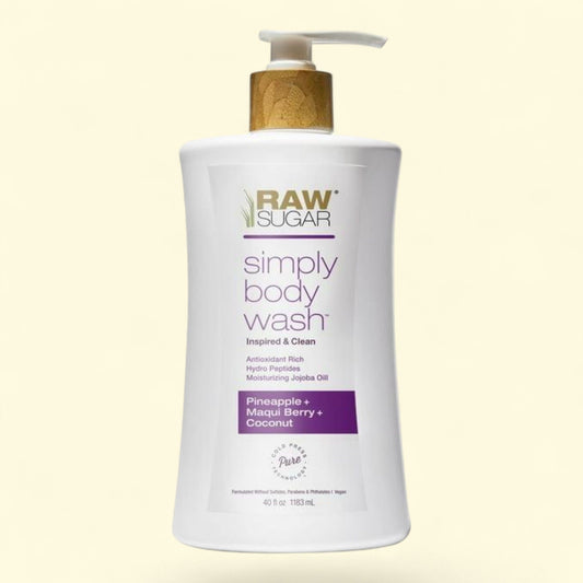 Raw Sugar Body Wash, Pineapple + Maqui Berry + Coconut, 40 fl oz