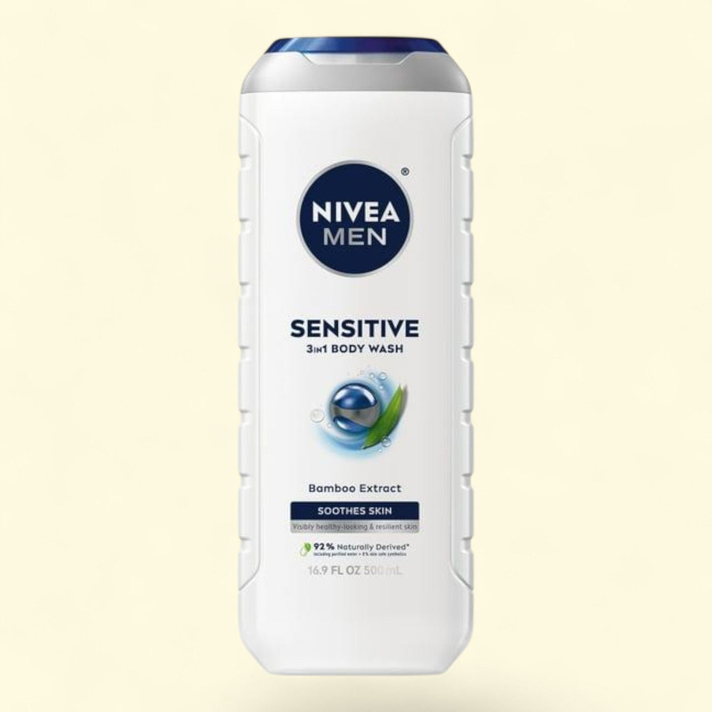 NIVEA MEN Sensitive Skin 3-in-1 Body Wash, Bamboo Extract, 30 fl oz