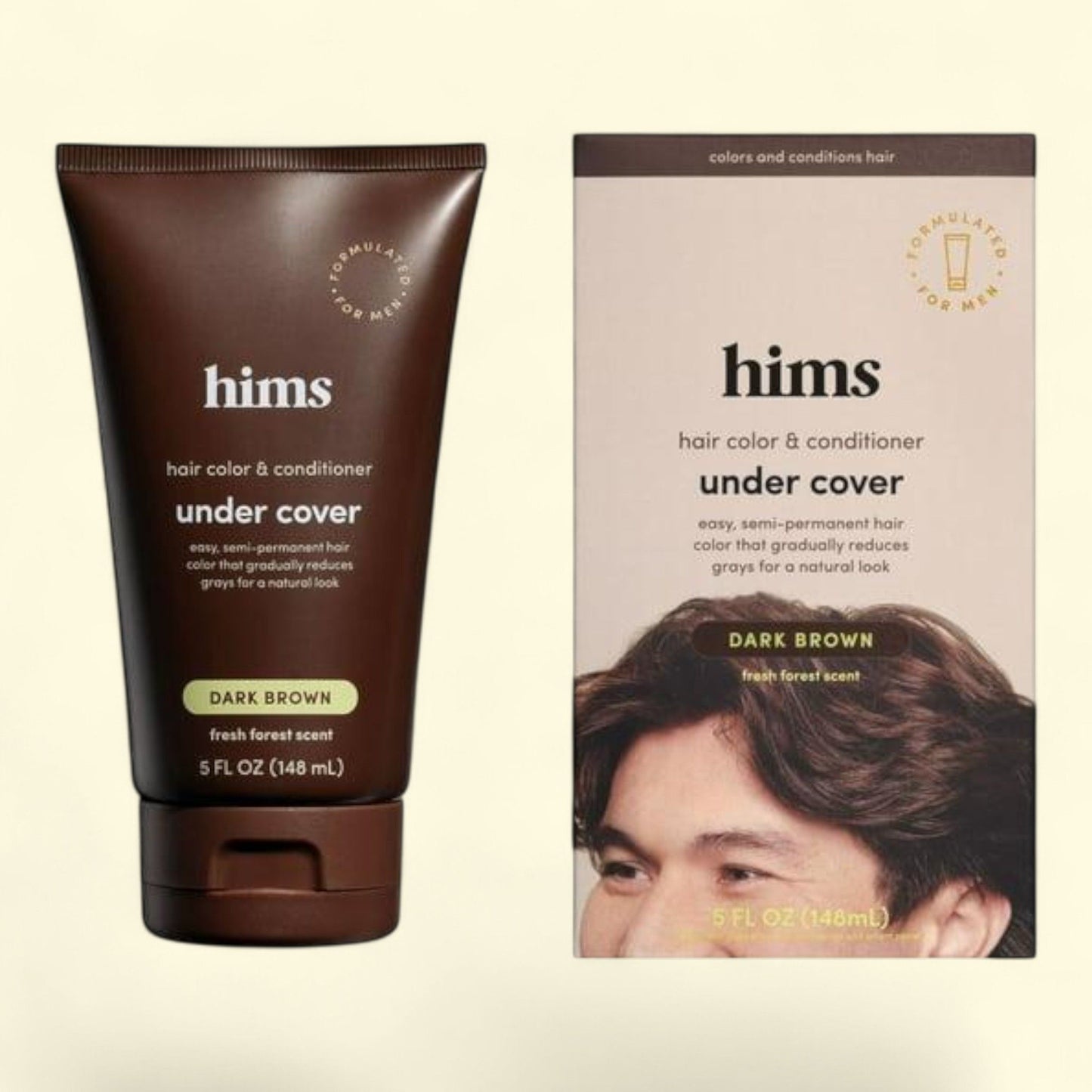 Hims Under Cover Hair Color & Conditioner for Men, Dark Brown, 5 fl oz