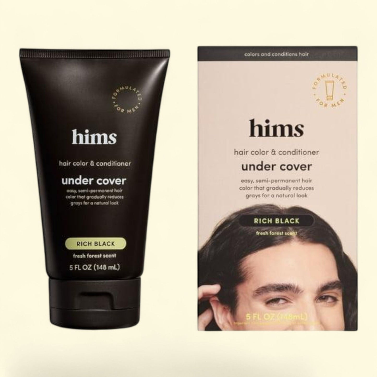Hims Under Cover Hair Color & Conditioner for Men, Black, 5 fl oz