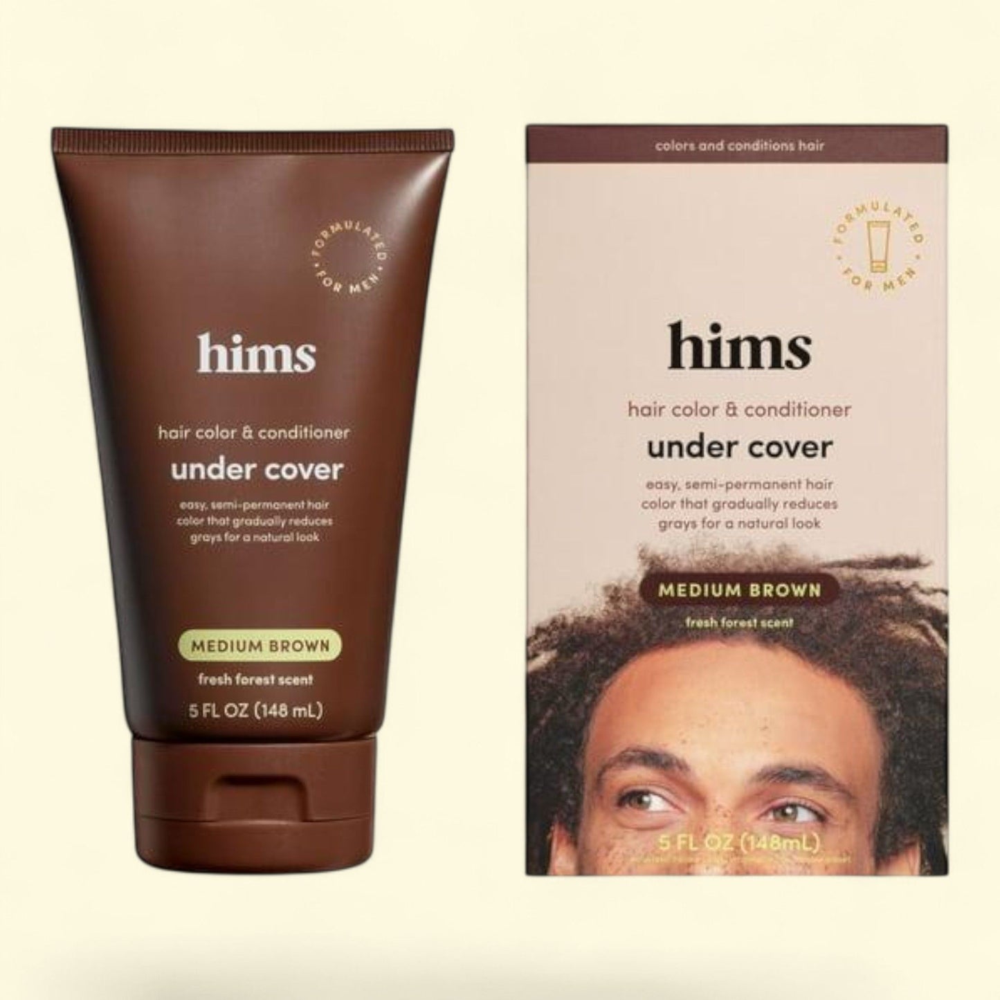 Hims Under Cover Hair Color & Conditioner for Men, Medium Brown, 5 fl oz