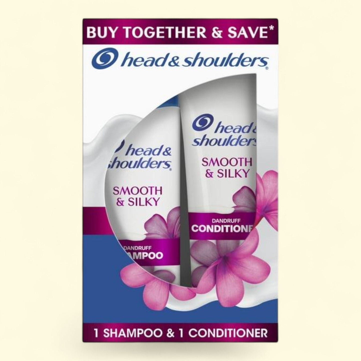 Head and Shoulders Shampoo and Conditioner Dual Pack, Smooth & Silky, 12.5oz & 10.9oz