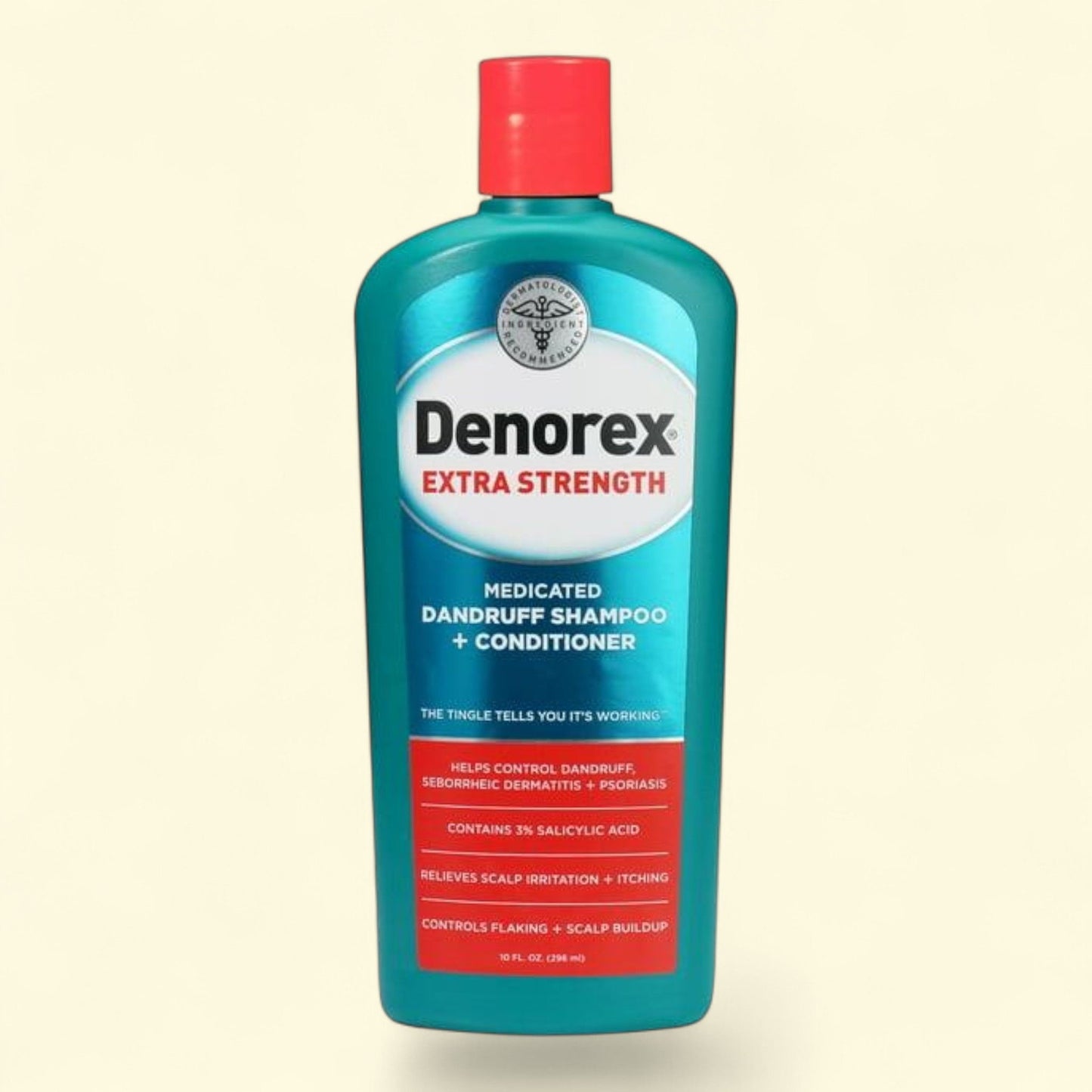 Denorex Extra Strength Medicated 2-in-1 Dandruff Shampoo and Conditioner, 10 fl oz