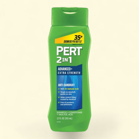 Pert 2-in-1 Advanced+ Extra Strength Anti-Dandruff Shampoo & Conditioner, 12 oz