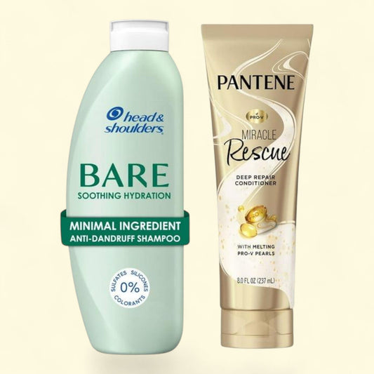 Head and Shoulders BARE Soothing Hydration Dandruff Shampoo & Pantene Pro-V Miracle Rescue Deep Repair Conditioner Set, 13.5 fl oz